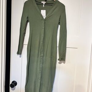 Maternity Button-Down Maxi Dress